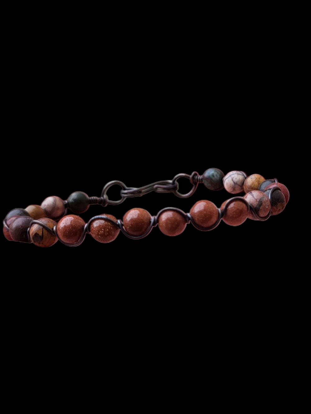 Handcrafted Oxidized Copper Wire Wrap Bracelet